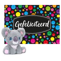 Keel toys - Cadeaukaart Gefeliciteerd met knuffeldier koala 16 cm