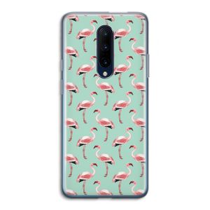 Flamingoprint groen: OnePlus 7 Pro Transparant Hoesje