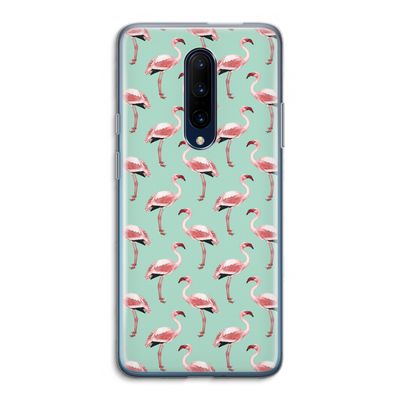 Flamingoprint groen: OnePlus 7 Pro Transparant Hoesje