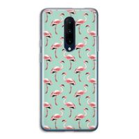 Flamingoprint groen: OnePlus 7 Pro Transparant Hoesje