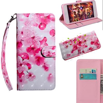 3D-schilderij patroon gekleurde tekening horizontale Flip TPU + PU lederen draagtas met houder & kaartsleuven & portemonnee voor Galaxy S9 (rode bloem