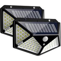 Buitenlamp met bewegingssensor op zonne energie - Buitenverlichting met dag nacht sensor - Solar wandlamp buiten - Zedar - thumbnail