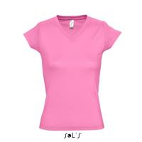 T-shirt - roze - V-hals - 100% katoen - slim fit - dames shirts