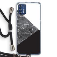 Combinatie marmer: Motorola Moto G9 Plus Transparant Hoesje met koord