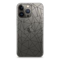 Geometrische lijnen zwart: iPhone 13 Pro Transparant Hoesje