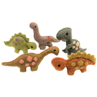 Papoose Toys Papoose Toys Dinosaurs Natural/5pc