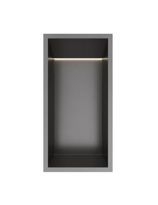 Hotbath &MORE Inbouwnis 30x15x10cm met LED IP44 Geborsteld Gunmetal PVD