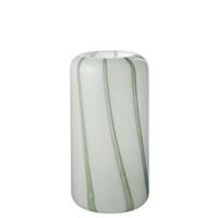 J-Line vaas Mimi - glas - wit|groen - large - 32 cm hoog