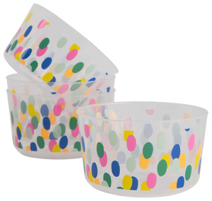 HEMA Plastic Bakjes Herbruikbaar - Ø11 Cm - Confetti - 4 Stuks