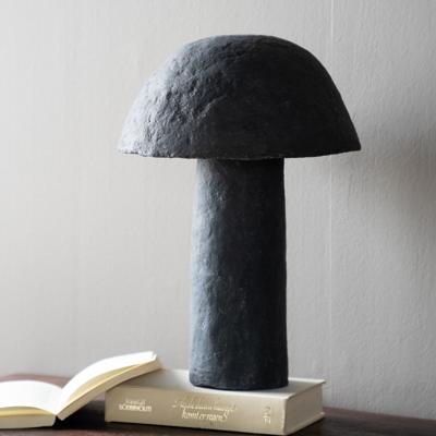 By-Boo Tafellamp 'Sana' Papier-maché, 45cm hoog, kleur Grijs