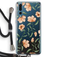Peachy flowers: Huawei P20 Pro Transparant Hoesje met koord