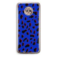 Blue Leopard: Motorola Moto G6 Transparant Hoesje - thumbnail