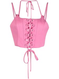 Monse bustier lacé à détails de clous - Rose