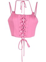 Monse bustier lacé à détails de clous - Rose - thumbnail