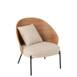 J-Line loungestoel Lone -multiplex|metaal - naturel|beige