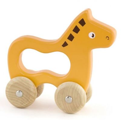 Viga Toys dier op wielen paard oranje