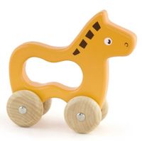 Viga Toys dier op wielen paard oranje - thumbnail