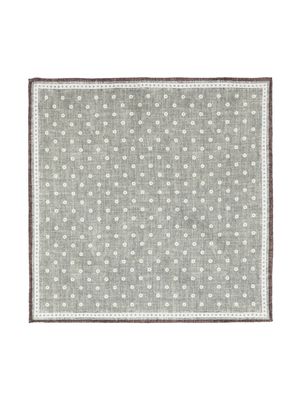 Brunello Cucinelli foulard en soie à imprimé géométrique - Gris