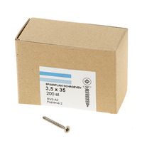 Spaanplaatschroef roestvaststaal A2 platkop pozidrive-2 3.5X35 voldraad (200) - thumbnail