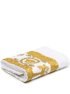 Versace serviette de bain à bord à logo - Blanc