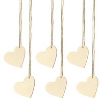 Cadeaulabels houten hartje - set 20x stuks - bruin - 6 x 5 cm - naam tags