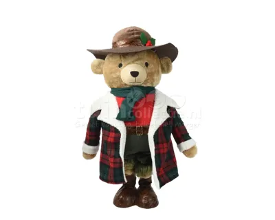Kerstpop Teddybeer Rood 117cm