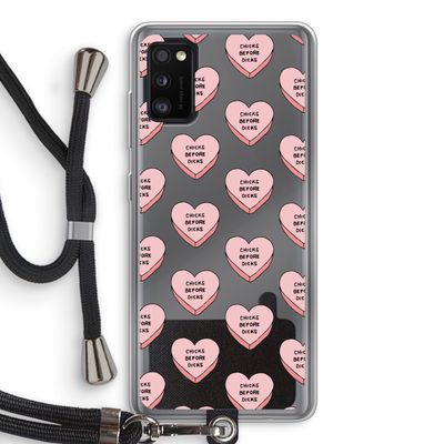 Chicks before dicks: Samsung Galaxy A41 Transparant Hoesje met koord
