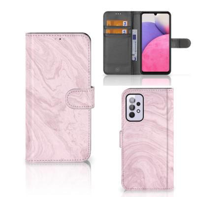 Samsung Galaxy A33 5G | Bookcase | Marble Pink - Origineel Cadeau Vriendin | Portemonnee hoesje