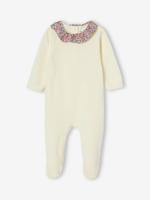 Pyjama van fluweel en Liberty-stof, te personaliseren ENVIE DE FRAISE ecru