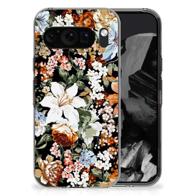 TPU Case voor Google Pixel 9 Pro XL Dark Flowers