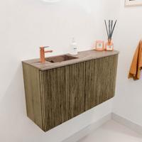 Toiletmeubel Mondiaz Joya Dlux | 81.6 cm | Meubelkleur Dusk | Faye wastafel Arena Wasbak Links | 1 kraangat