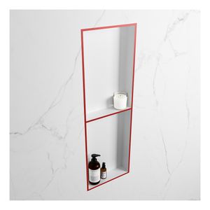 Wandnis Solid Surface Easy | In- en opbouw | 30x150x8 cm | 2 vakken | Fire/Talc