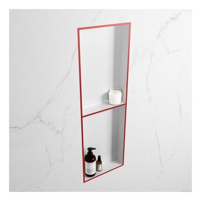 Wandnis Solid Surface Easy | In- en opbouw | 30x150x8 cm | 2 vakken | Fire/Talc
