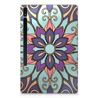 Samsung Galaxy Tab S7 Plus | S8 Plus Siliconen Hoesje Purple Flower - thumbnail