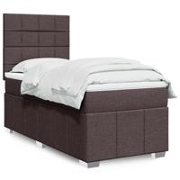Boxspring met matras stof donkerbruin 90x200 cm Boxspring met matras stof donkerbruin 90x200 cm