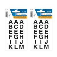 Stickervellen met 72x stuks alfabet plak letters A-Z zwart 20x20 mm - thumbnail