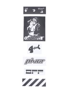 Off-White lot d'autocollants à logo imprimé - Blanc