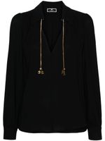 Elisabetta Franchi blouse à pendentif logo - Noir