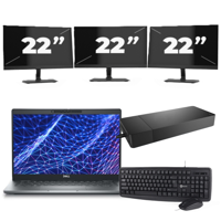 Dell Latitude 5330 - Intel Core i7-12e Generatie - 13 inch - 16GB RAM - 256GB SSD - Windows 11 Home + 3x 22 inch Monitor