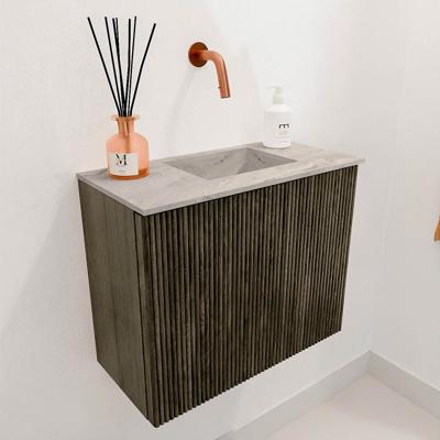 Toiletmeubel Mondiaz Joya Dlux | 50 cm | Meubelkleur Shadow | Faye wastafel Glace Wasbak Rechts | Zonder kraangat(en)