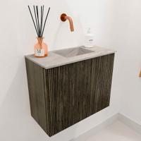 Toiletmeubel Mondiaz Joya Dlux | 50 cm | Meubelkleur Shadow | Faye wastafel Glace Wasbak Rechts | Zonder kraangat(en)