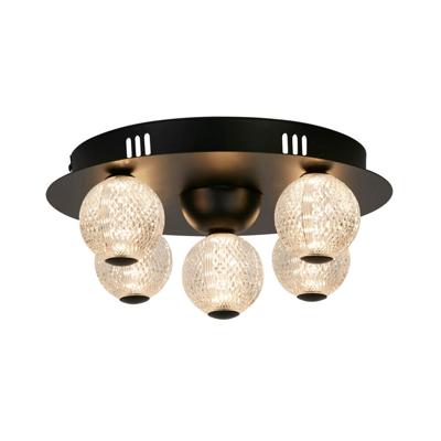 Searchlight 5-lichts plafondlampAsteroid zwart - 20923BK