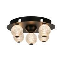 Searchlight 5-lichts plafondlampAsteroid zwart - 20923BK