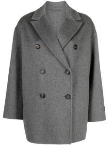 Brunello Cucinelli manteau en cachemire à boutonnière croisée - Gris