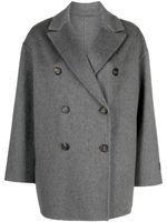 Brunello Cucinelli manteau en cachemire à boutonnière croisée - Gris - thumbnail