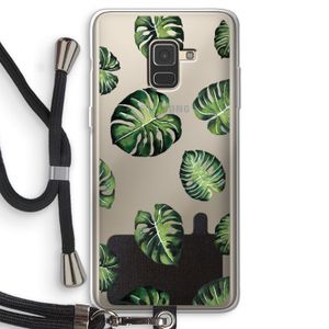 Tropische bladeren: Samsung Galaxy A8 (2018) Transparant Hoesje met koord