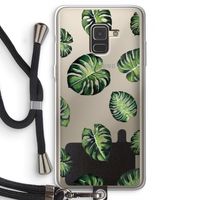 Tropische bladeren: Samsung Galaxy A8 (2018) Transparant Hoesje met koord