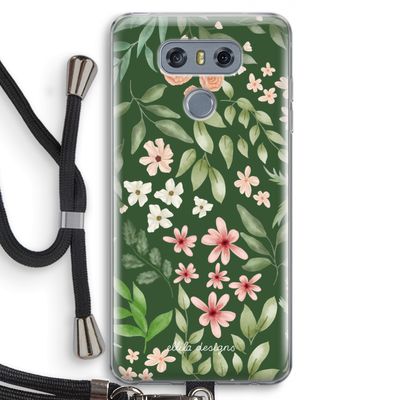 Botanical green sweet flower heaven: LG G6 Transparant Hoesje met koord