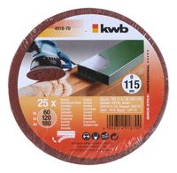 KWB QUICK-STICK schuurschijven | HOUT & METAAL | edelkorund | Ø 115 mm | geperforeerd | 60/120/180 - 491870 491870 - thumbnail