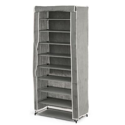 Schoenenrek Kipit Zwart Grijs Stof Plastic 58 x 32 x 157 cm